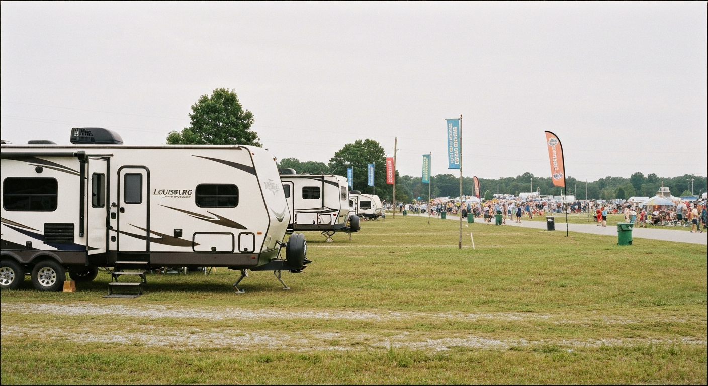 RV rental for Louisburg Bluegrass Festival (Whichard's Beach area events) near Youngsville